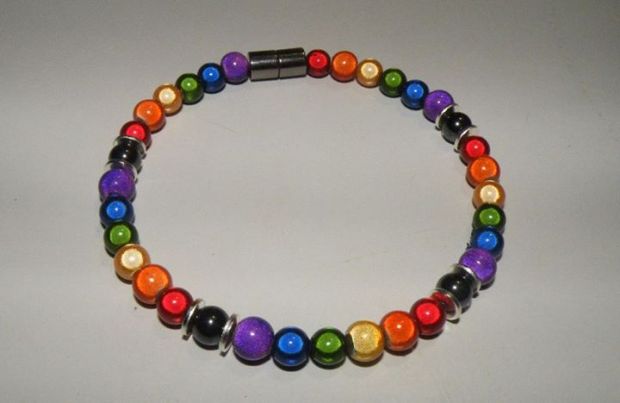 Rainbow Brite Magnetic Hematite Bracelet